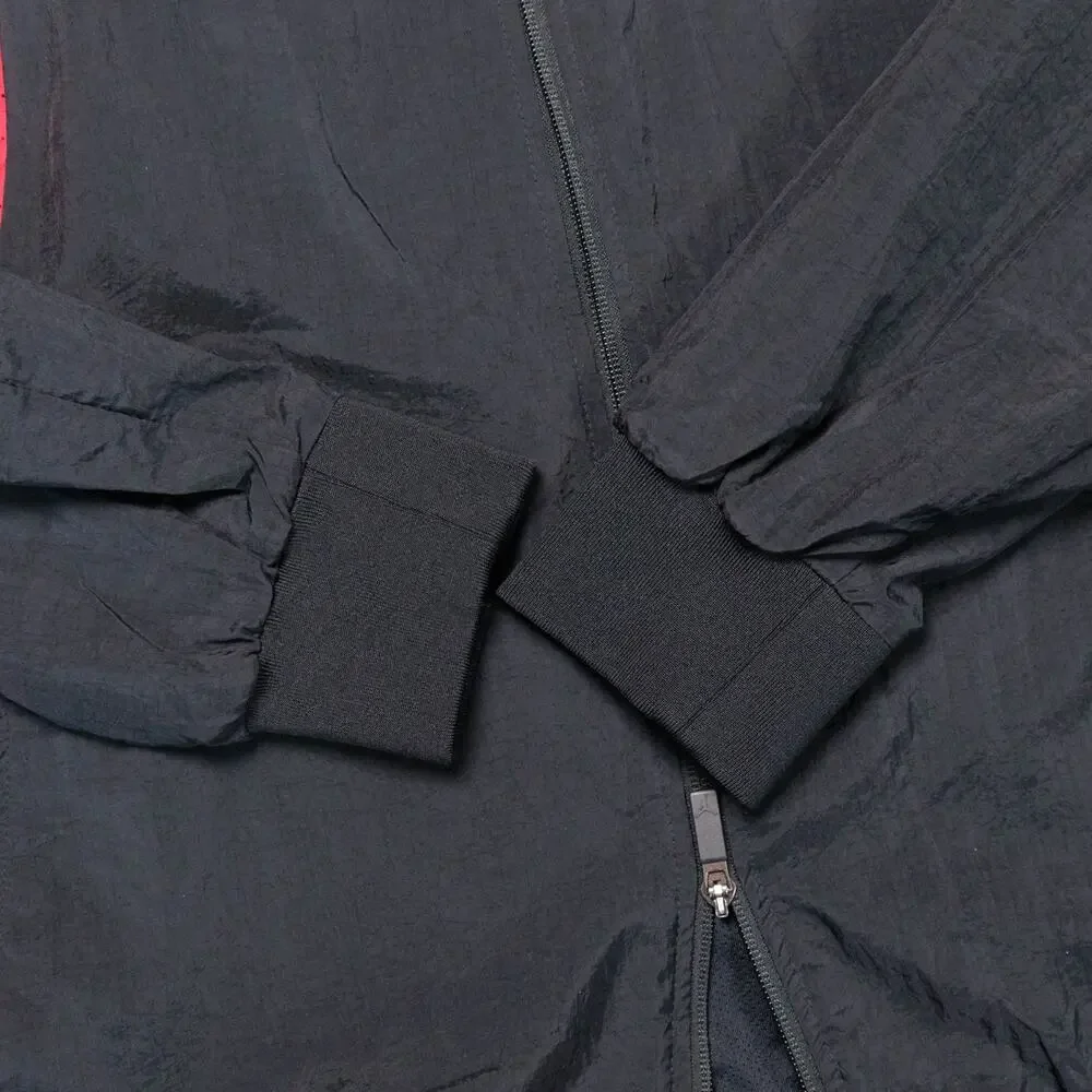Nike Jordan Black Red Varsity Bomber Jacket Windbreaker Full Zip Mens Size L